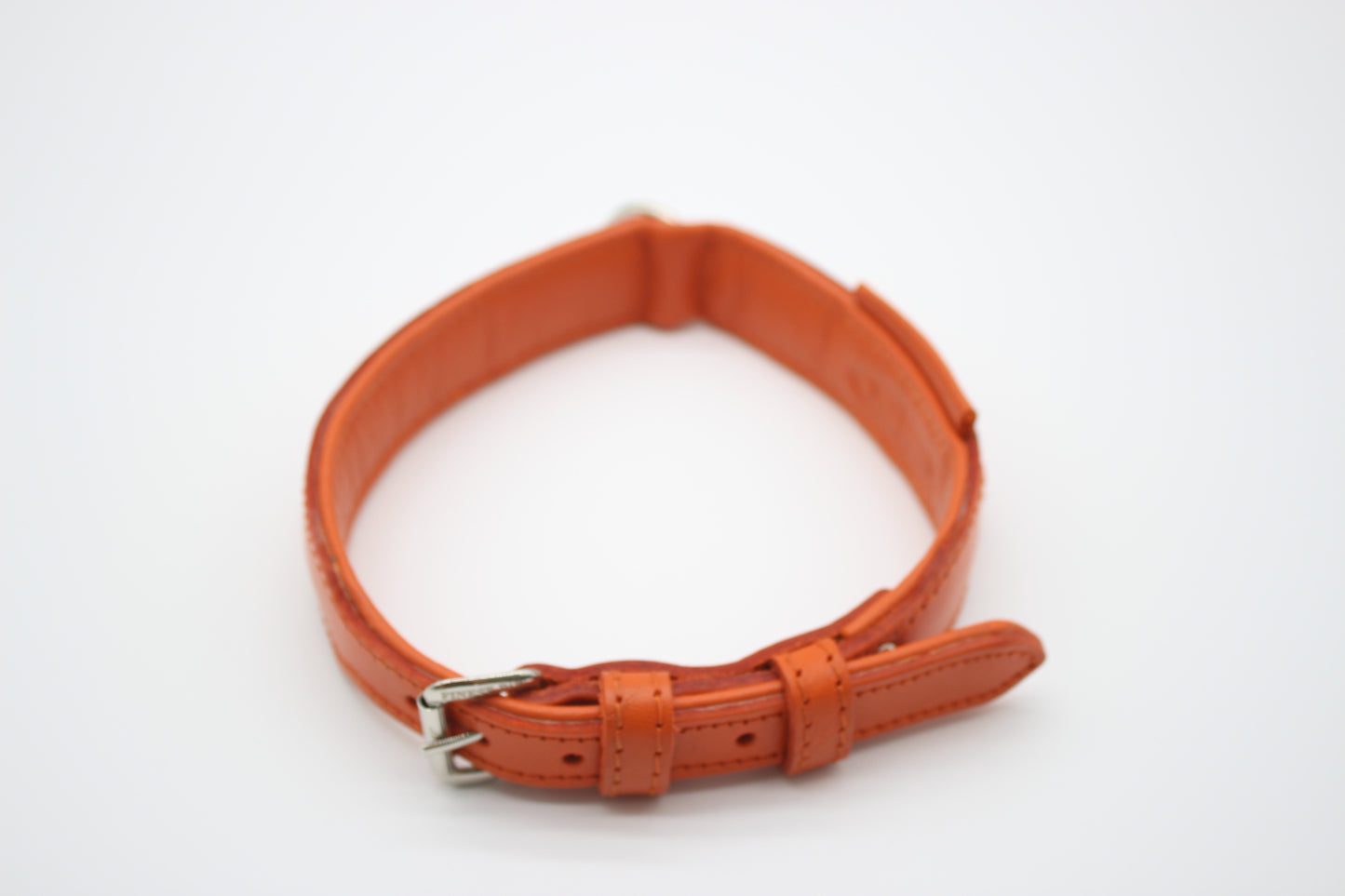 FinestPaw_Halsband_Flechtkunst_papaya_m_silber_oben