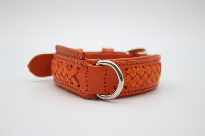 FinestPaw_Halsband_Flechtkunst_papaya_xs_silber_dring