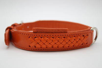 FinestPaw_Halsband_Flechtkunst_papaya_xxl_silber_logo