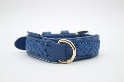 FinestPaw_Halsband_Flechtkunst_royalblau_xs_gold_dring