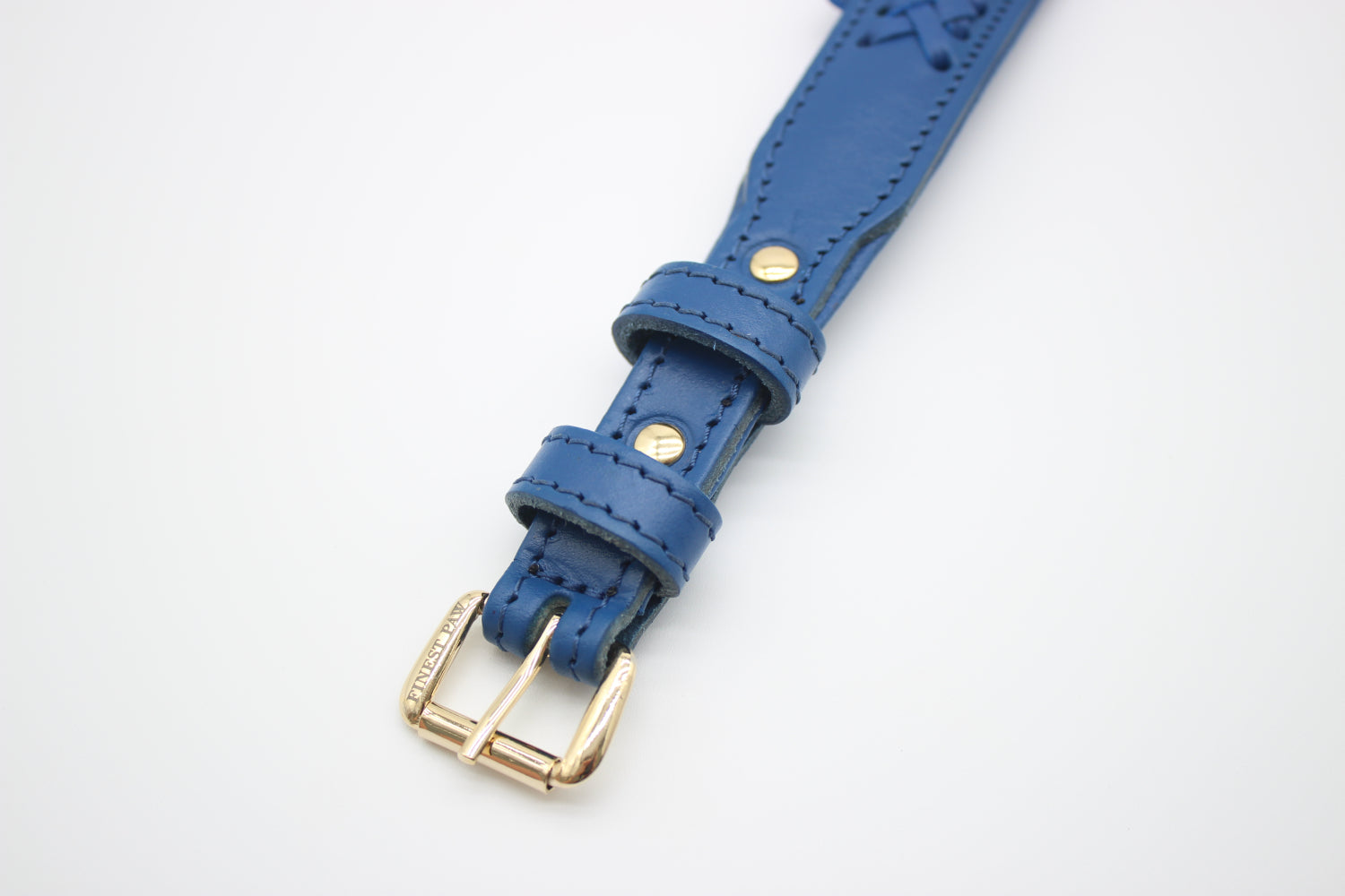 FinestPaw_Halsband_Flechtkunst_royalblau_xs_gold_schnalle
