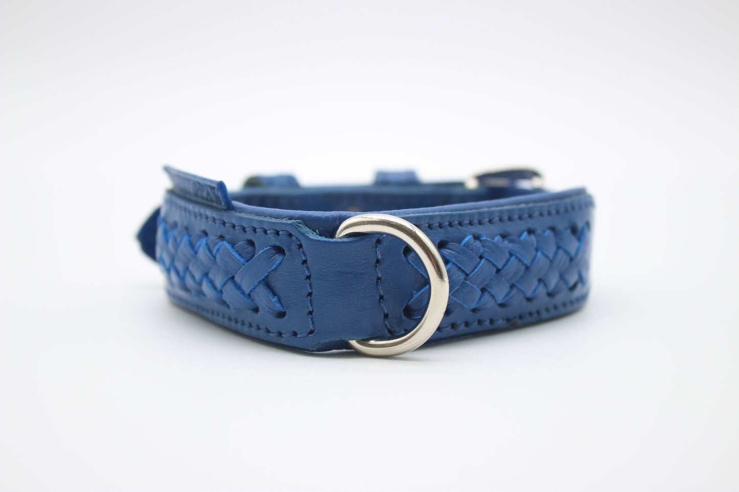 FinestPaw_Halsband_Flechtkunst_royalblau_xs_silber_dring