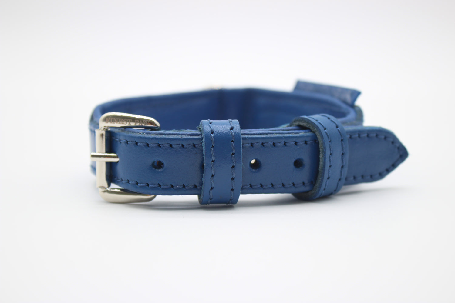 FinestPaw_Halsband_Flechtkunst_royalblau_xs_silber_front