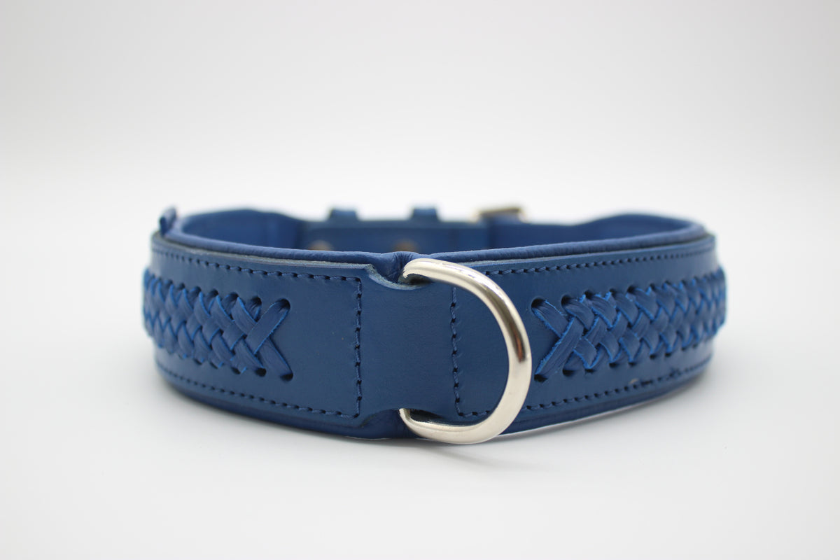 FinestPaw_Halsband_Flechtkunst_royalblau_xxl_silber_dring