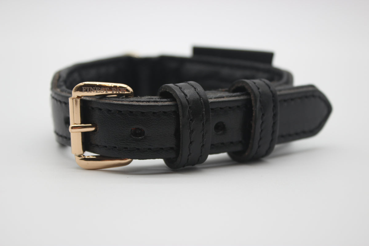 FinestPaw_Halsband_Flechtkunst_schwarz_xs_gold_front