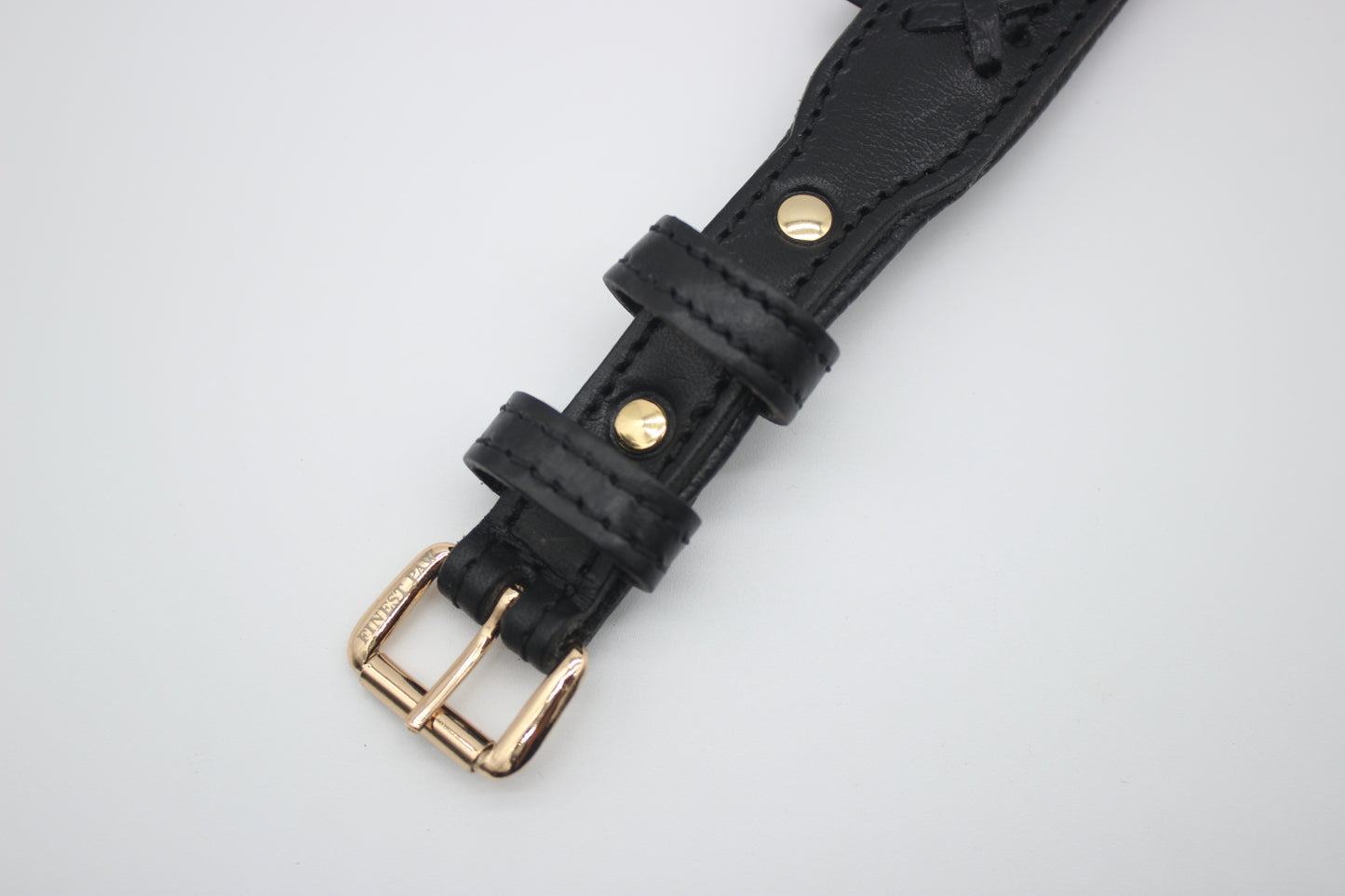 FinestPaw_Halsband_Flechtkunst_schwarz_xs_gold_schnalle