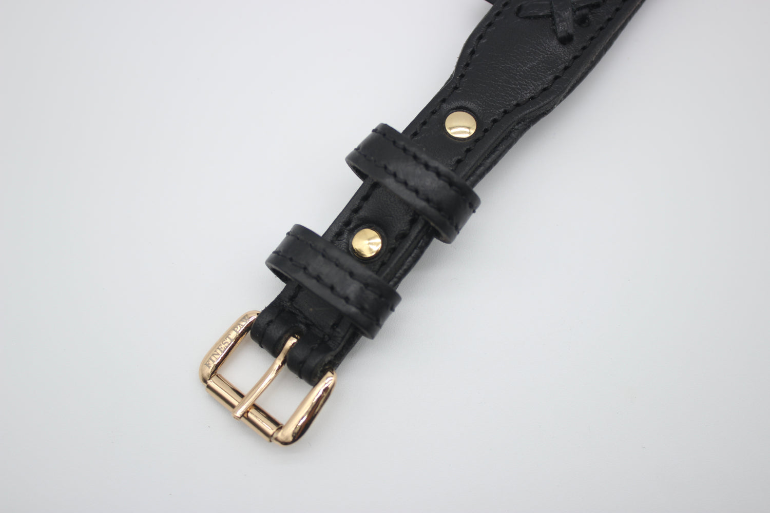 FinestPaw_Halsband_Flechtkunst_schwarz_xs_gold_schnalle