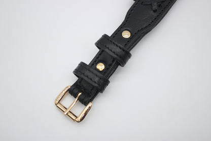 FinestPaw_Halsband_Flechtkunst_schwarz_xs_gold_schnalle