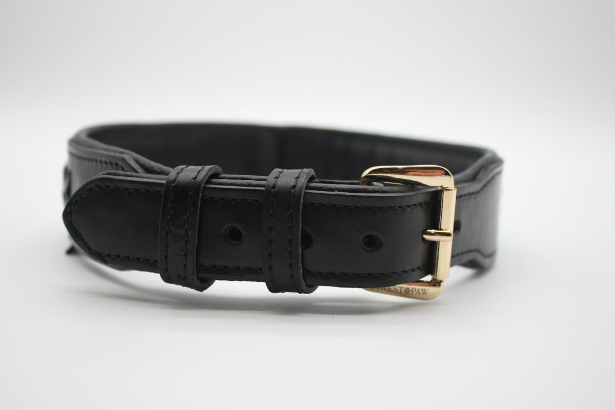 FinestPaw_Halsband_Flechtkunst_schwarz_xxl_gold_front