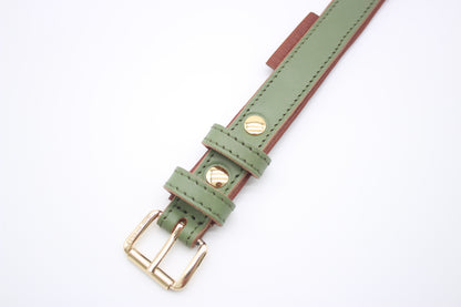 FinestPaw_Halsband_Klassik_Premium_salbei_m_gold_schnalle