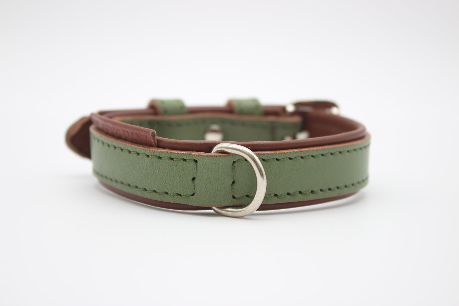 FinestPaw_Halsband_Klassik_Premium_salbei_xs_silber_dring