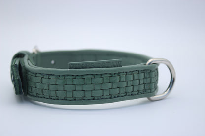 FinestPaw_Halsband_Signature_pistazie_m_silber_logo