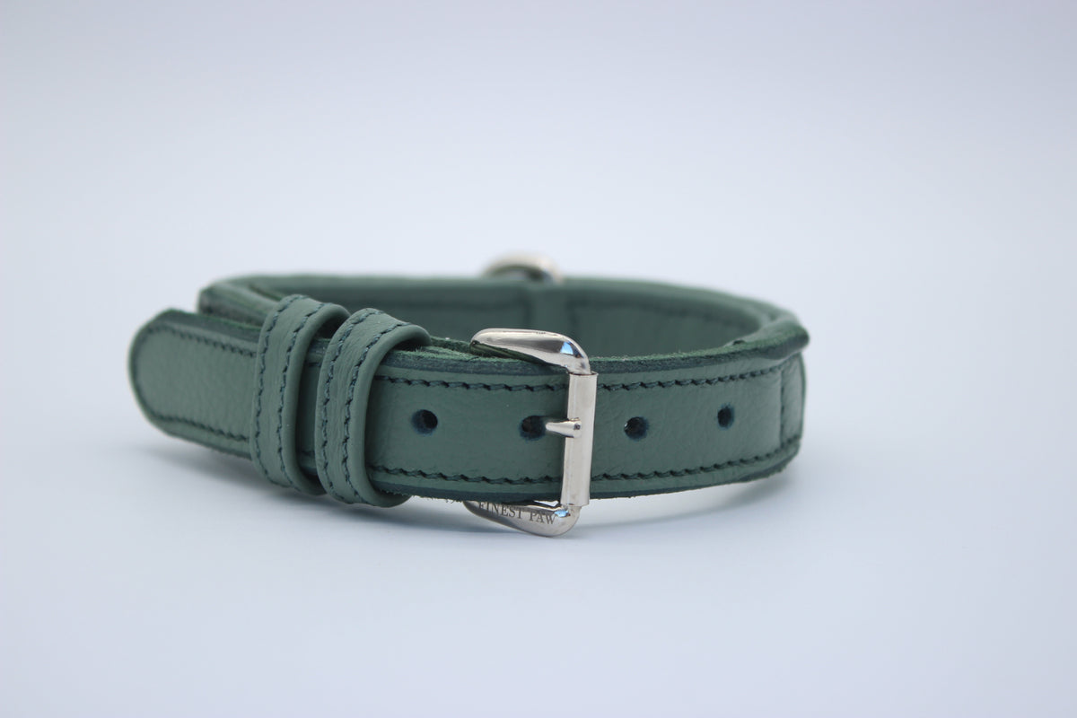 FinestPaw_Halsband_Signature_pistazie_xs_silber_front