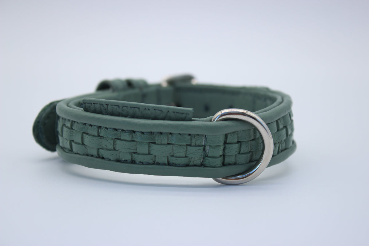 FinestPaw_Halsband_Signature_pistazie_xs_silber_logo