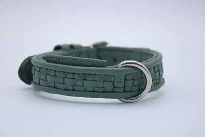 FinestPaw_Halsband_Signature_pistazie_xs_silber_logo