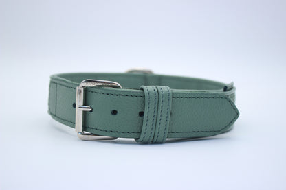 FinestPaw_Halsband_Signature_pistazie_xxl_silber_front