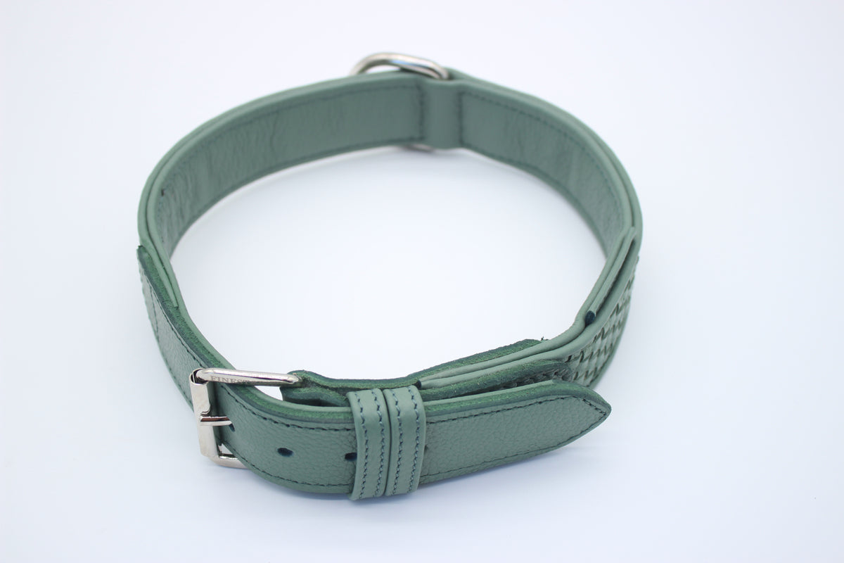FinestPaw_Halsband_Signature_pistazie_xxl_silber_oben