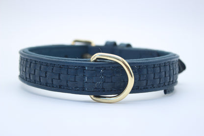 FinestPaw_Halsband_Signature_royalblau_m_gold_dring