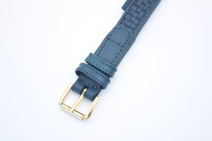 FinestPaw_Halsband_Signature_royalblau_m_gold_schnalle
