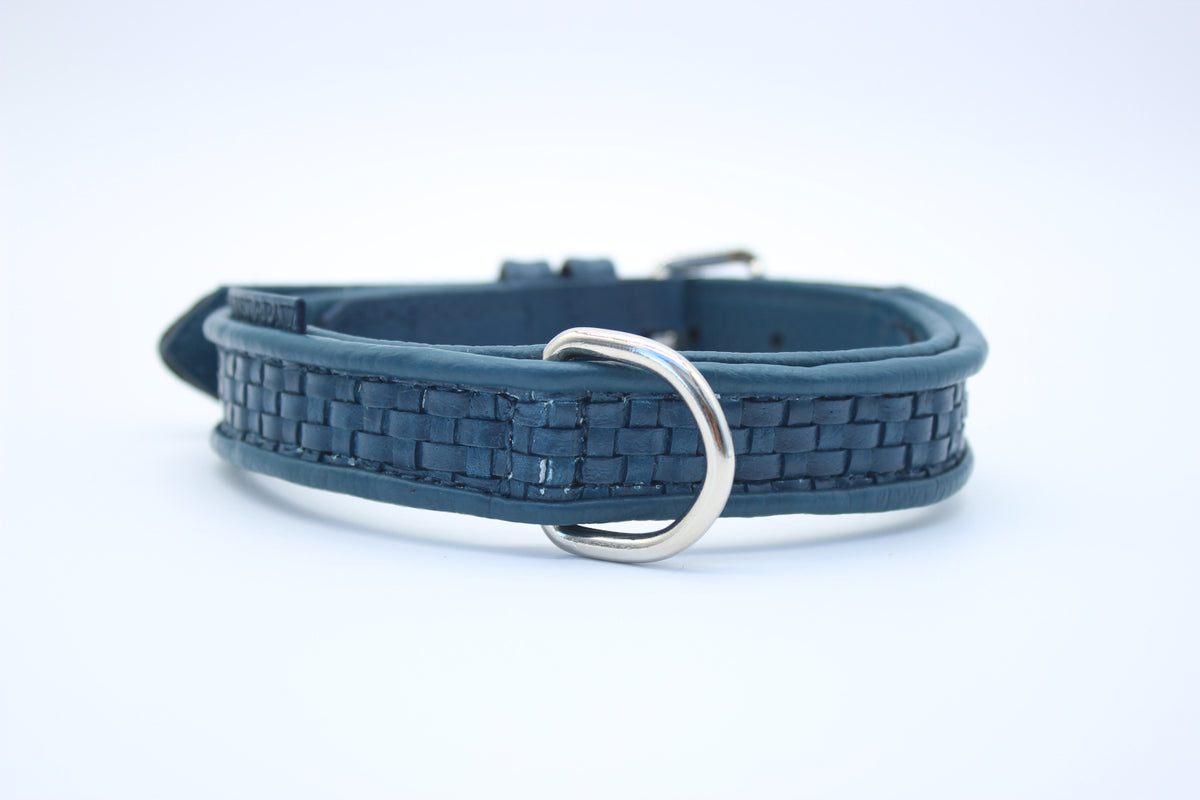 FinestPaw_Halsband_Signature_royalblau_m_silber_dring