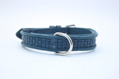 FinestPaw_Halsband_Signature_royalblau_m_silber_dring