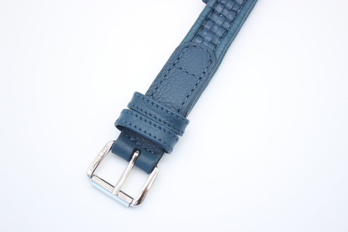 FinestPaw_Halsband_Signature_royalblau_m_silber_schnalle