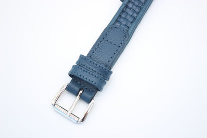 FinestPaw_Halsband_Signature_royalblau_m_silber_schnalle