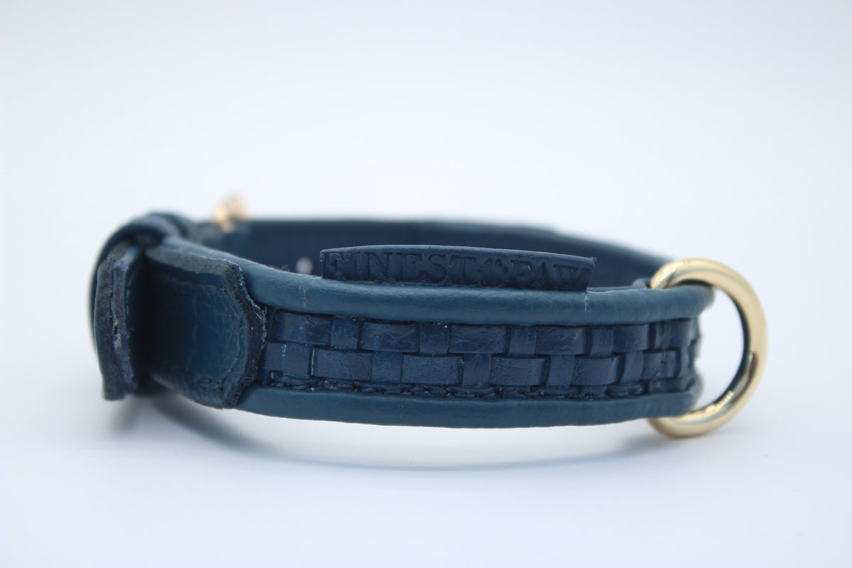 FinestPaw_Halsband_Signature_royalblau_xs_gold_logo