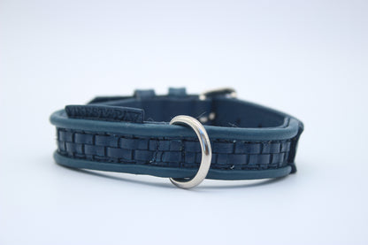 FinestPaw_Halsband_Signature_royalblau_xs_silber_dring