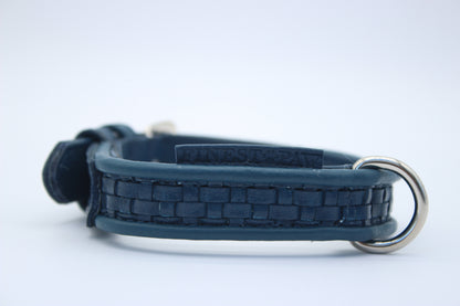 FinestPaw_Halsband_Signature_royalblau_xs_silber_logo