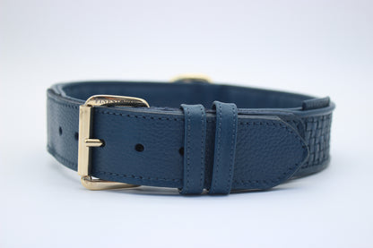 FinestPaw_Halsband_Signature_royalblau_xxl_gold_front