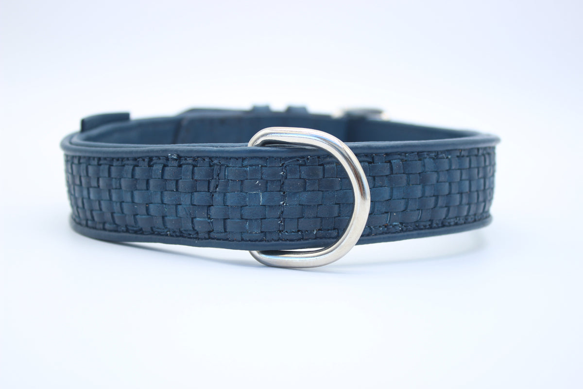 FinestPaw_Halsband_Signature_royalblau_xxl_silber_dring
