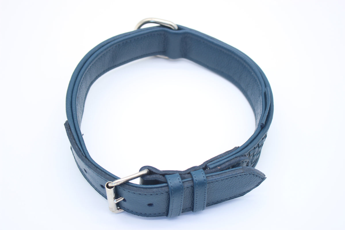 FinestPaw_Halsband_Signature_royalblau_xxl_silber_oben