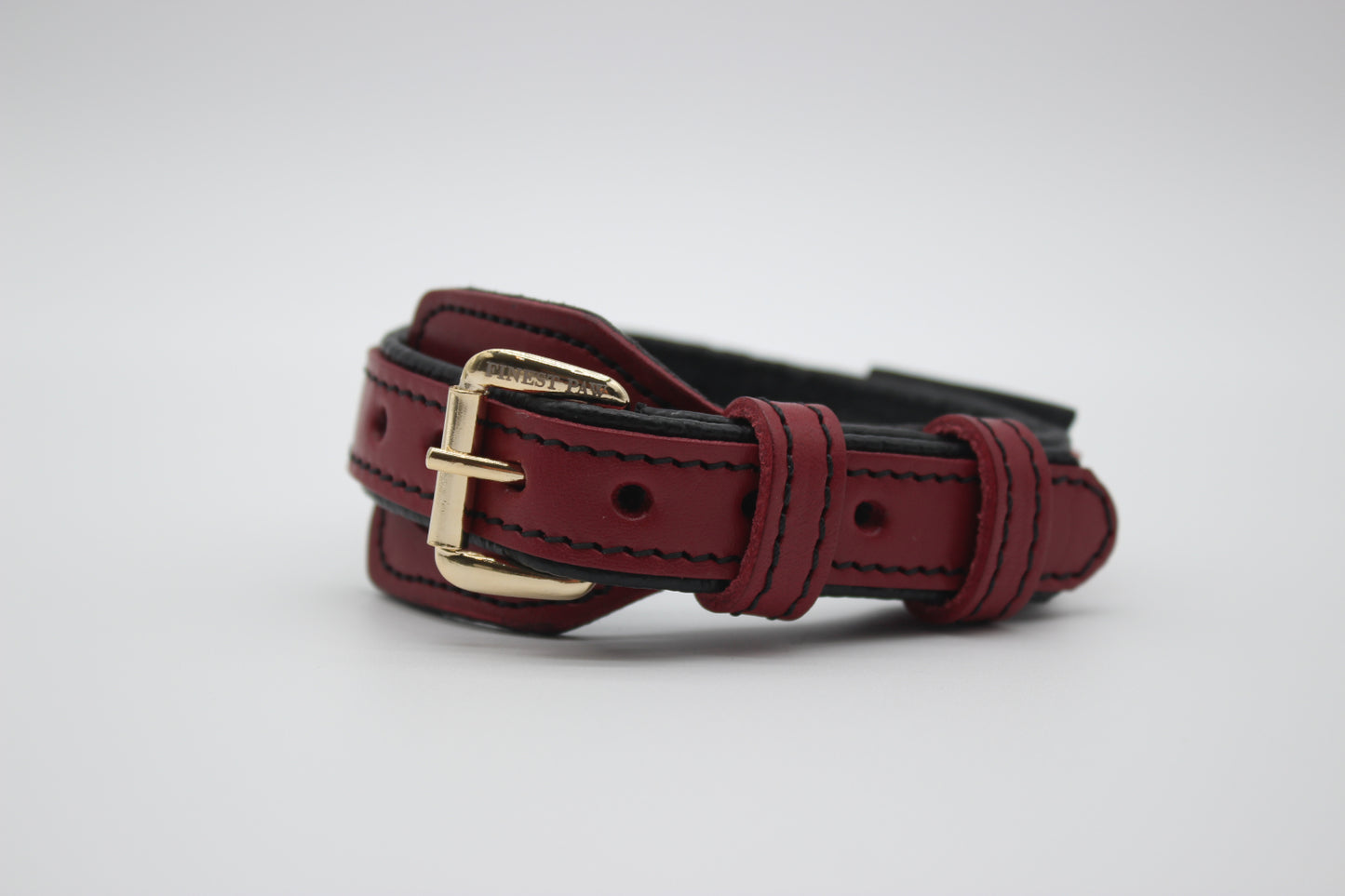 FinestPaw_Halsband_Soft_Komfort_rot-schwarz_xs_gold_front
