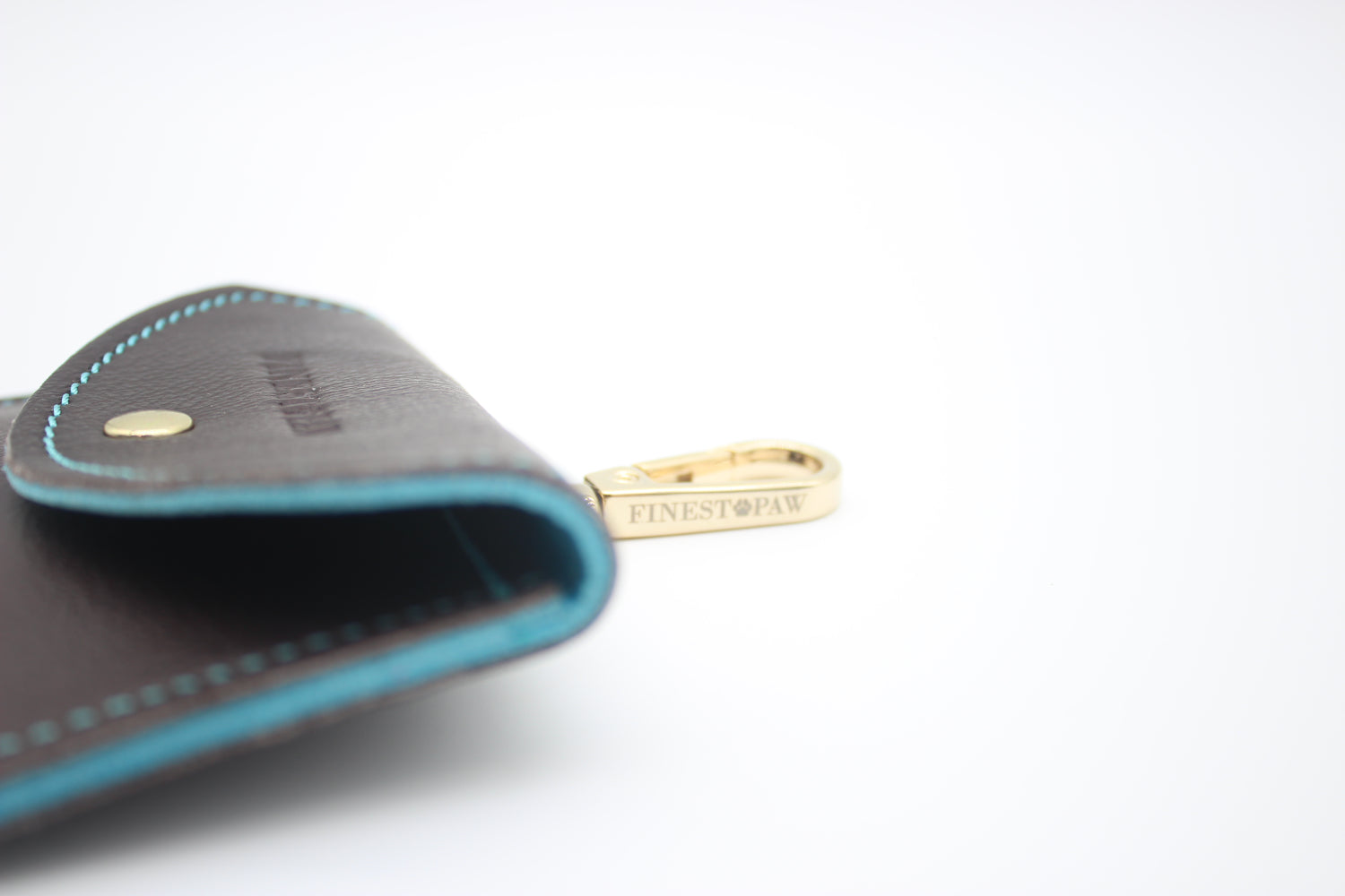 FinestPaw_Hundetuetenhalter_Soft_Slim_braun-tuerkis_gold_haken