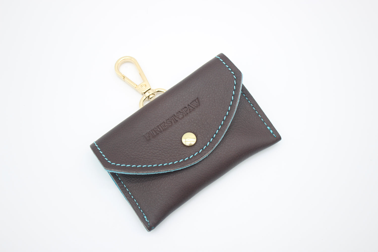FinestPaw_Hundetuetenhalter_Soft_Slim_braun-tuerkis_gold_oben