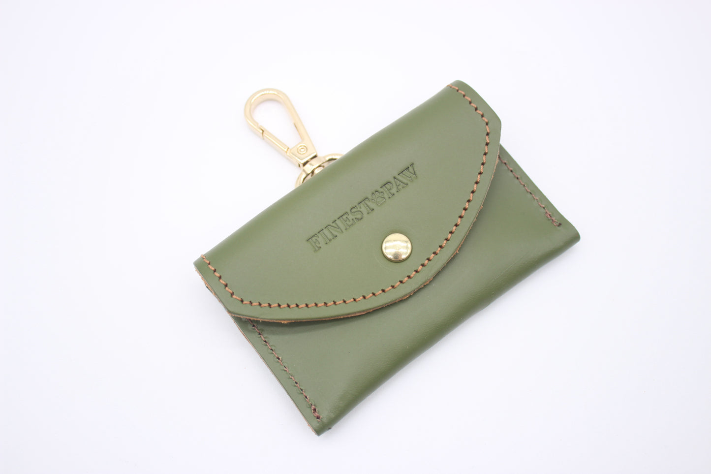 FinestPaw_Hundetuetenhalter_Soft_Slim_waldgruen-cognac_gold_oben