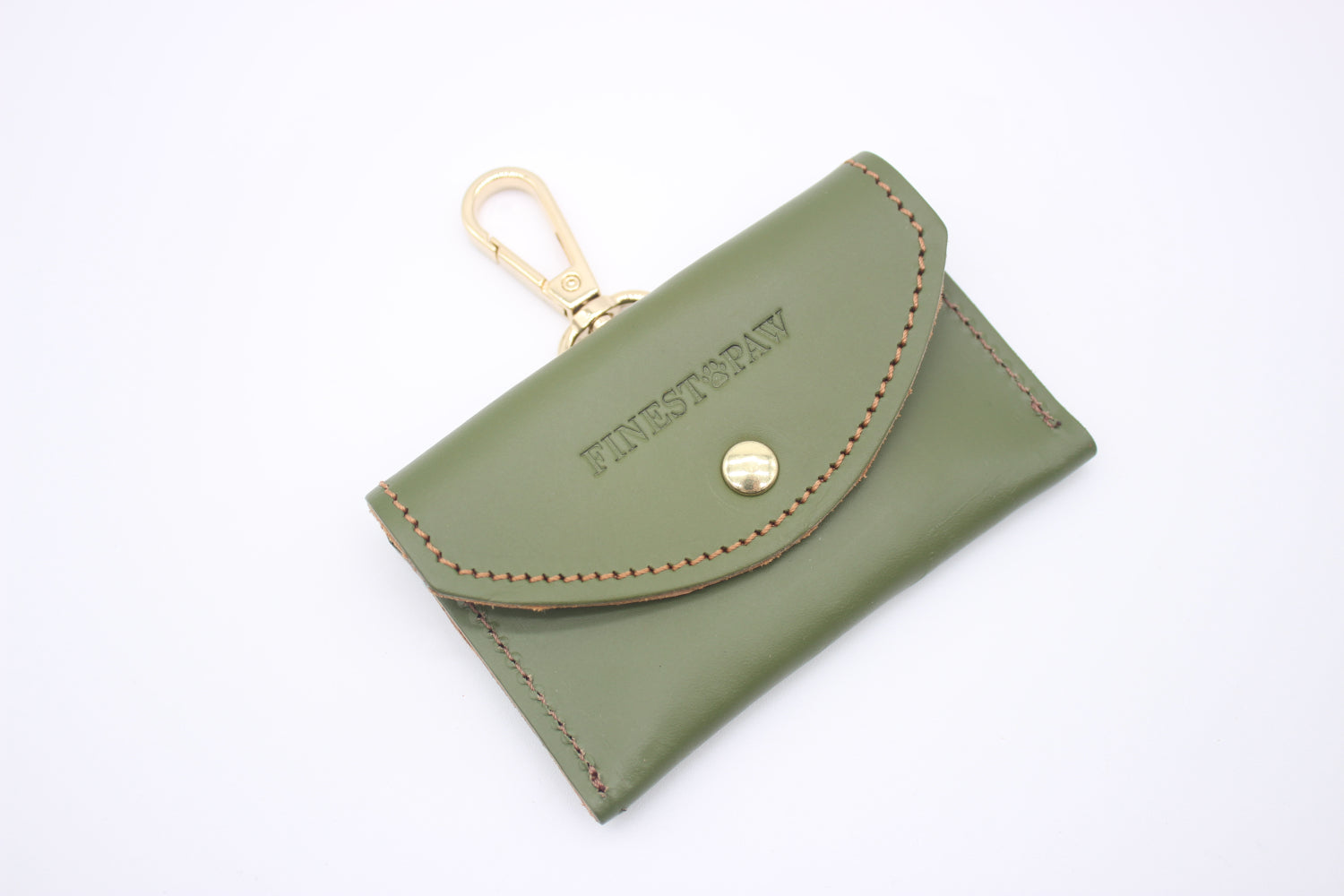 FinestPaw_Hundetuetenhalter_Soft_Slim_waldgruen-cognac_gold_oben