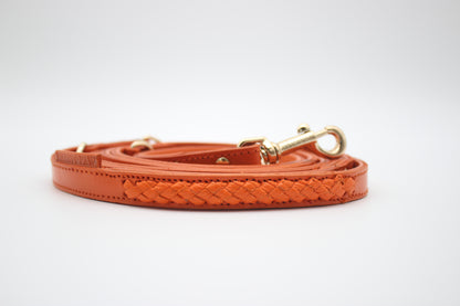 FinestPaw_Leine_Flechtkunst_Fuehrleine_papaya_all_1.5cm_all_logo