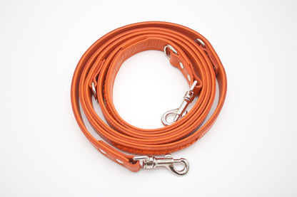 FinestPaw_Leine_Flechtkunst_Fuehrleine_papaya_all_all_silber_oben