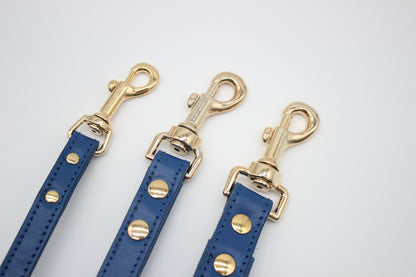 FinestPaw_Leine_Flechtkunst_Fuehrleine_royalblau_all_all_gold_3karabiner