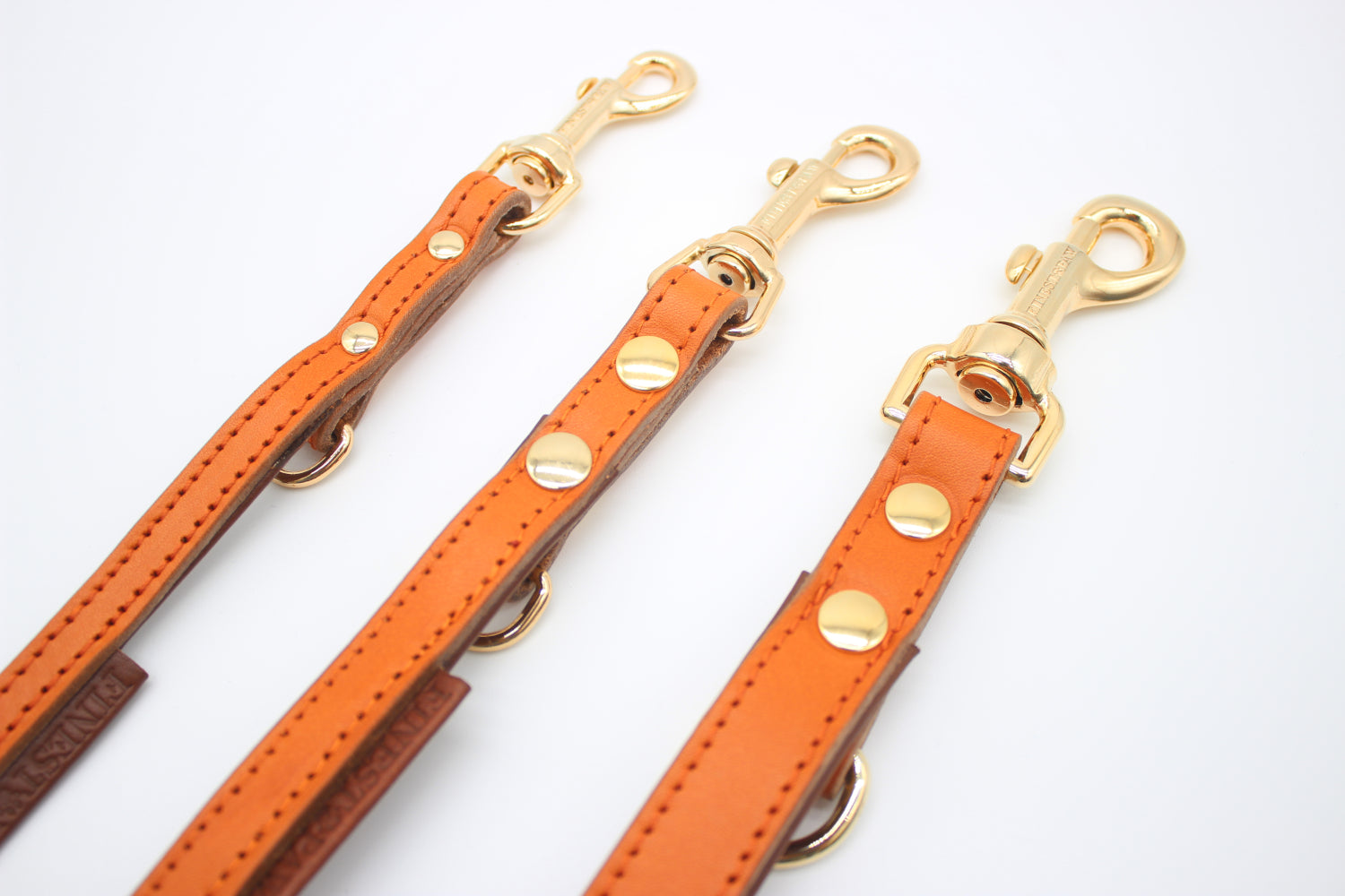 FinestPaw_Leine_Klassik_Premium_Fuehrleine_orange_all_all_gold_3karabiner