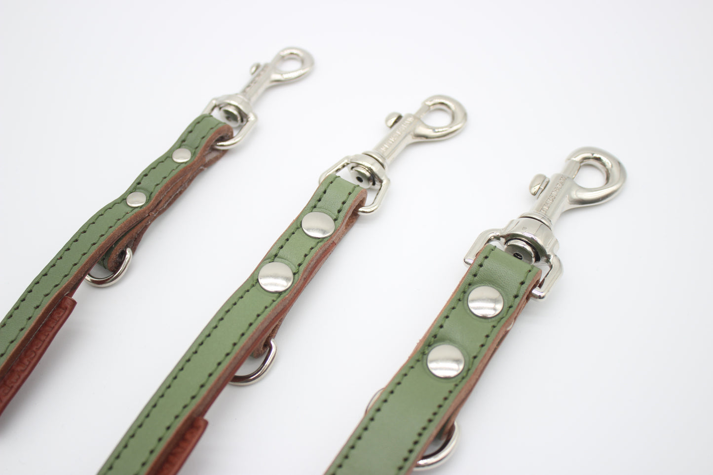 FinestPaw_Leine_Klassik_Premium_Fuehrleine_salbei_all_all_silber_3karabiner