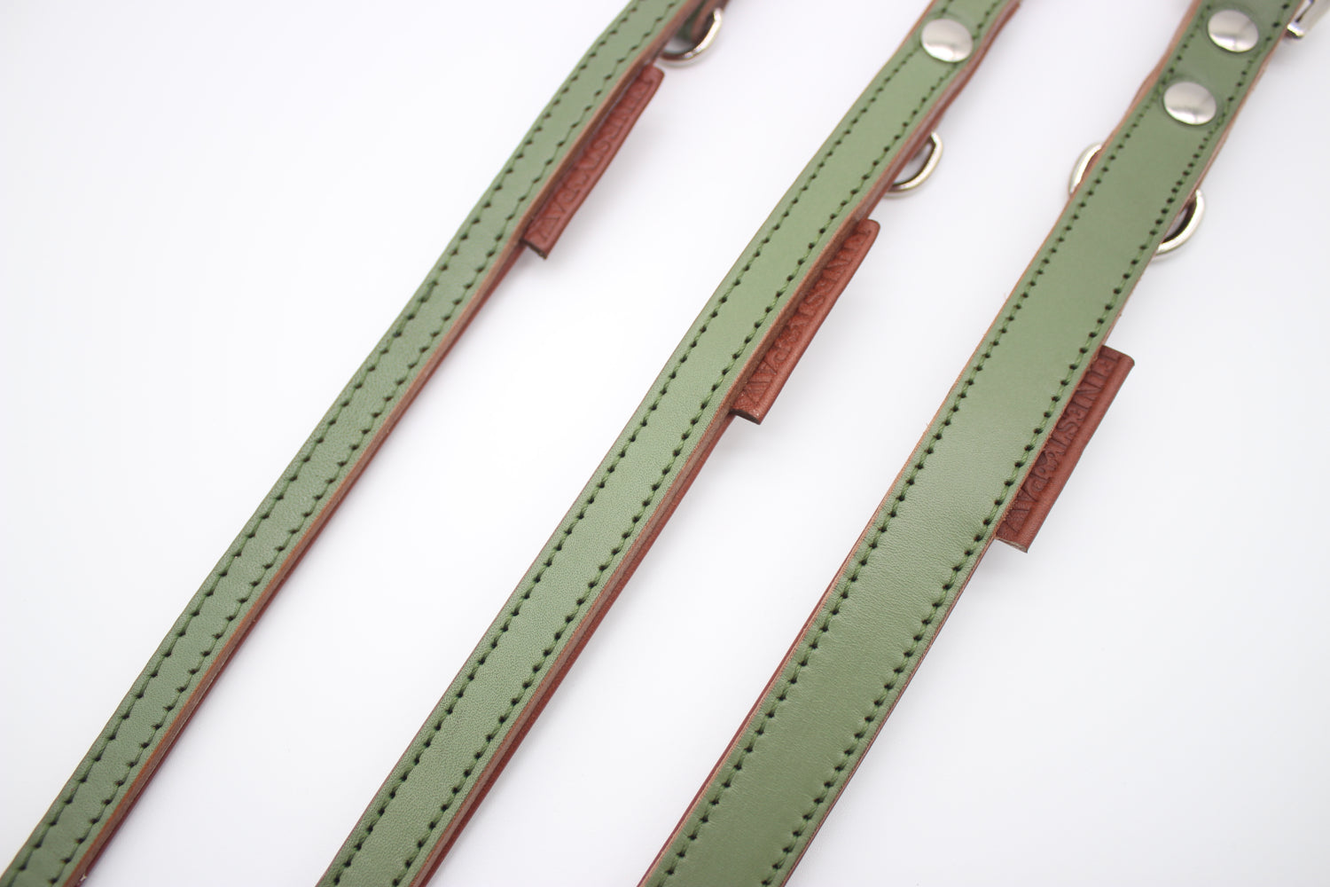 FinestPaw_Leine_Klassik_Premium_Fuehrleine_salbei_all_all_silber_3logos