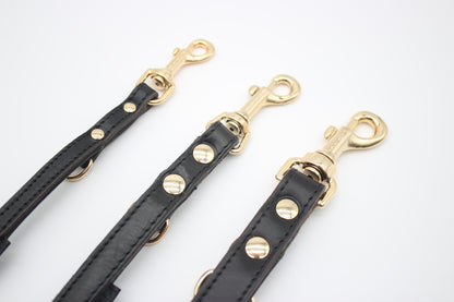 FinestPaw_Leine_Klassik_Premium_Fuehrleine_schwarz_all_all_gold_3karabiner