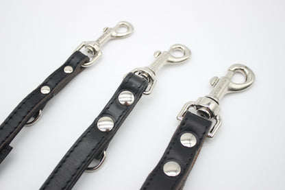 FinestPaw_Leine_Klassik_Premium_Fuehrleine_schwarz_all_all_silber_3karabiner