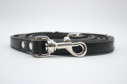 FinestPaw_Leine_Klassik_Premium_Fuehrleine_schwarz_all_all_silber_front