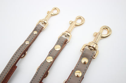 FinestPaw_Leine_Klassik_Premium_Fuehrleine_taupe_all_all_gold_3karabiner