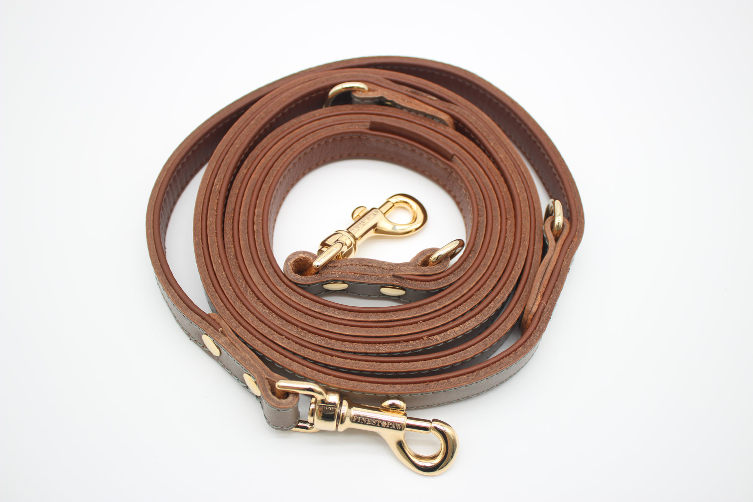 FinestPaw_Leine_Klassik_Premium_Fuehrleine_taupe_all_all_gold_gerollt