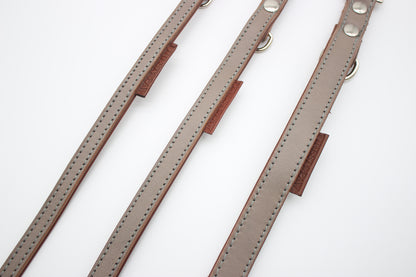 FinestPaw_Leine_Klassik_Premium_Fuehrleine_taupe_all_all_silber_3logos